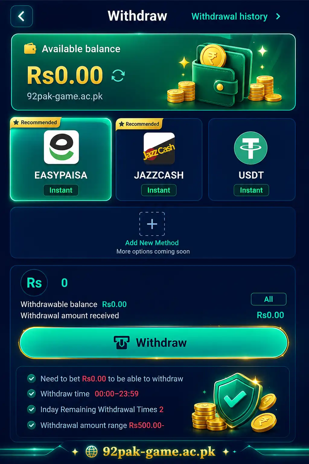 92 Pak withdrawals